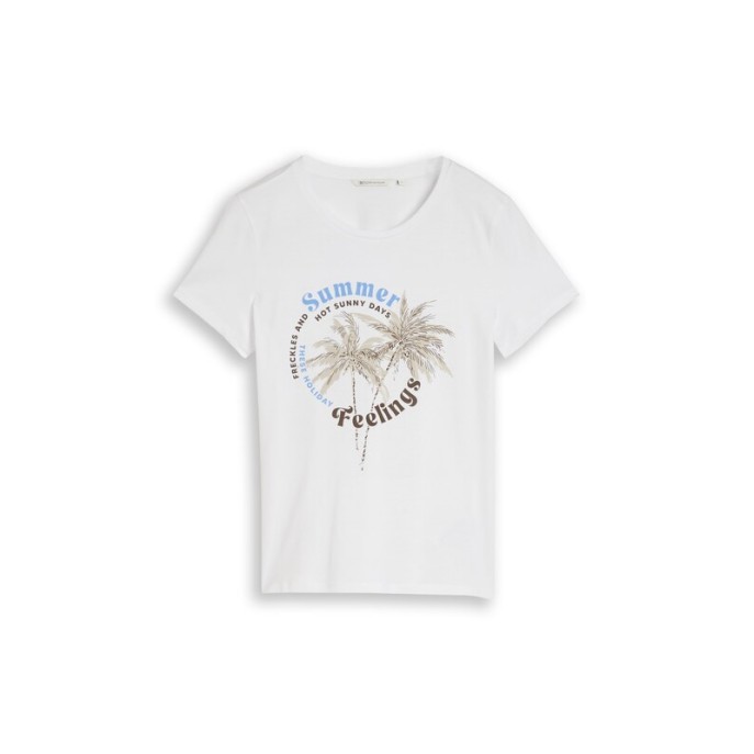 Tom Tailor Damesmode T-shirt met print 1050919 Wit